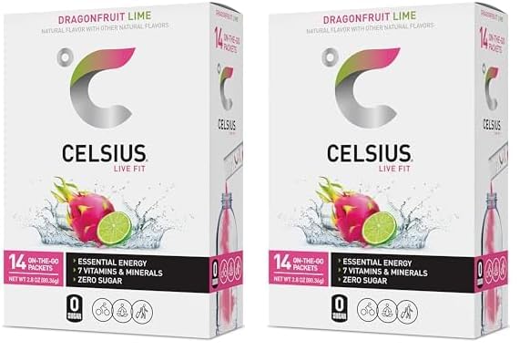 CELSIUS On The Go PEACH VIBE, Sugar Free Energy Drink Mix (14 Sticks per Pack) - Image 6