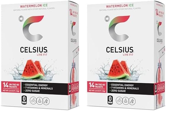 CELSIUS On The Go PEACH VIBE, Sugar Free Energy Drink Mix (14 Sticks per Pack) - Image 3