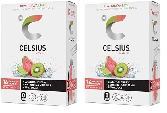 CELSIUS On The Go PEACH VIBE, Sugar Free Energy Drink Mix (14 Sticks per Pack) - Image 15