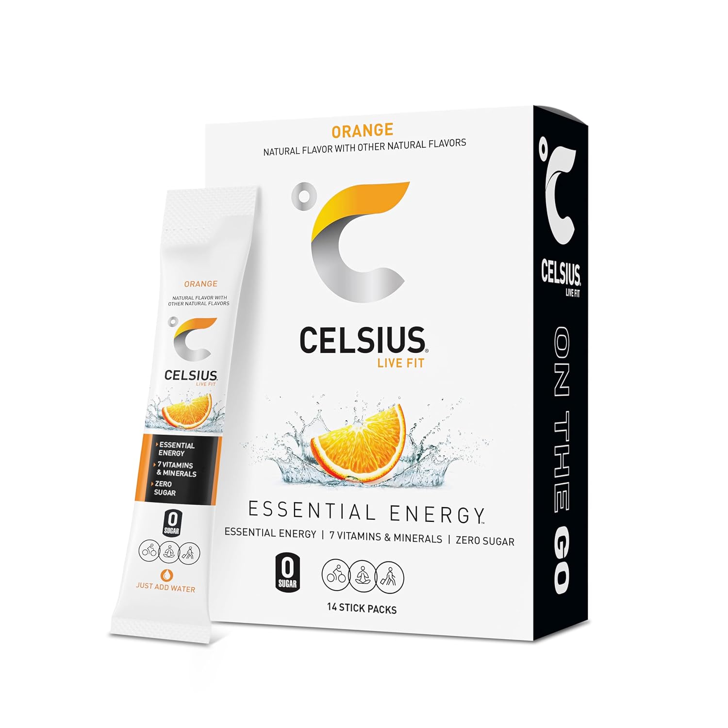 CELSIUS On The Go PEACH VIBE, Sugar Free Energy Drink Mix (14 Sticks per Pack) - Image 10