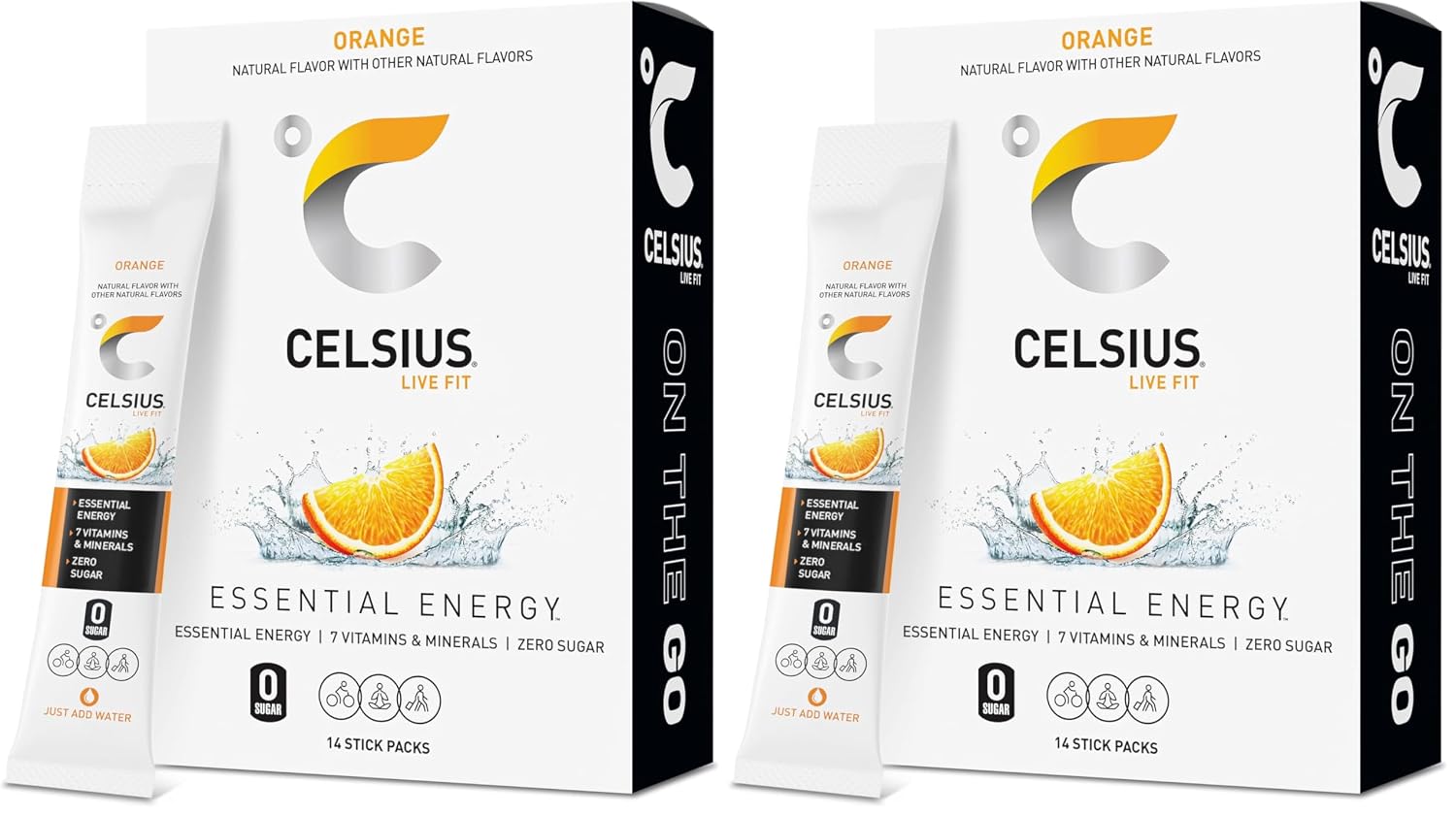 CELSIUS On The Go PEACH VIBE, Sugar Free Energy Drink Mix (14 Sticks per Pack) - Image 7