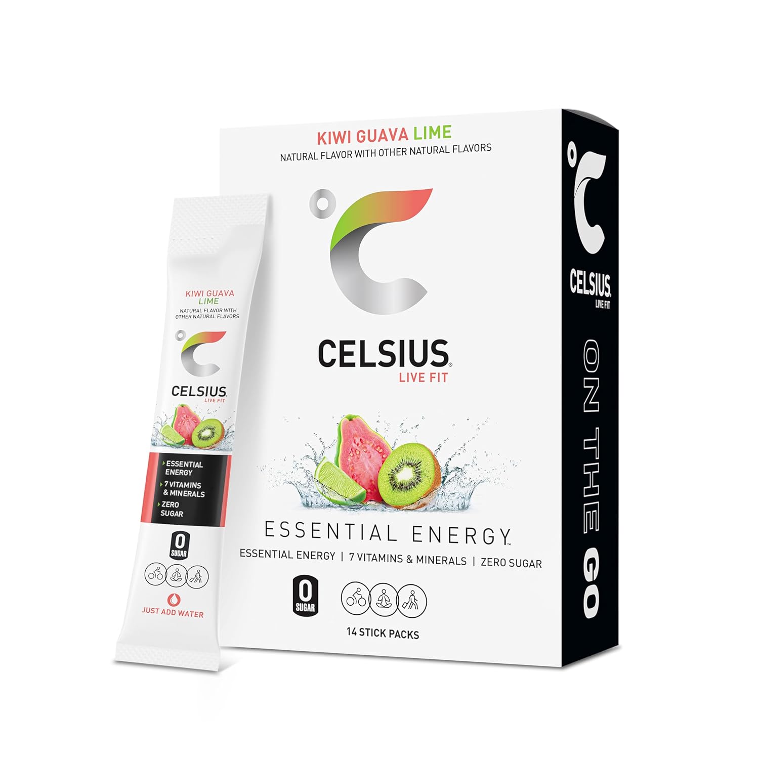 CELSIUS On The Go PEACH VIBE, Sugar Free Energy Drink Mix (14 Sticks per Pack) - Image 17