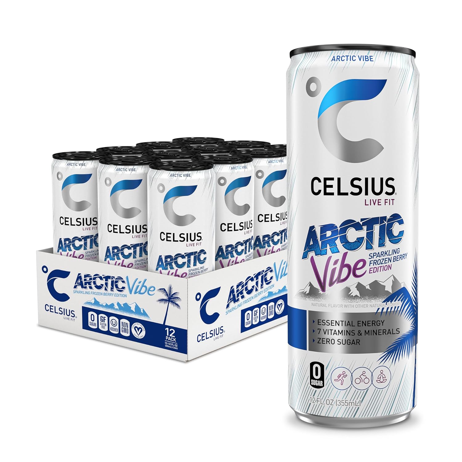 CELSIUS ASTRO VIBE Sparkling Blue Razz, Sugar Free Energy Drink, 12 Fl Oz (Pack of 12) - Image 6