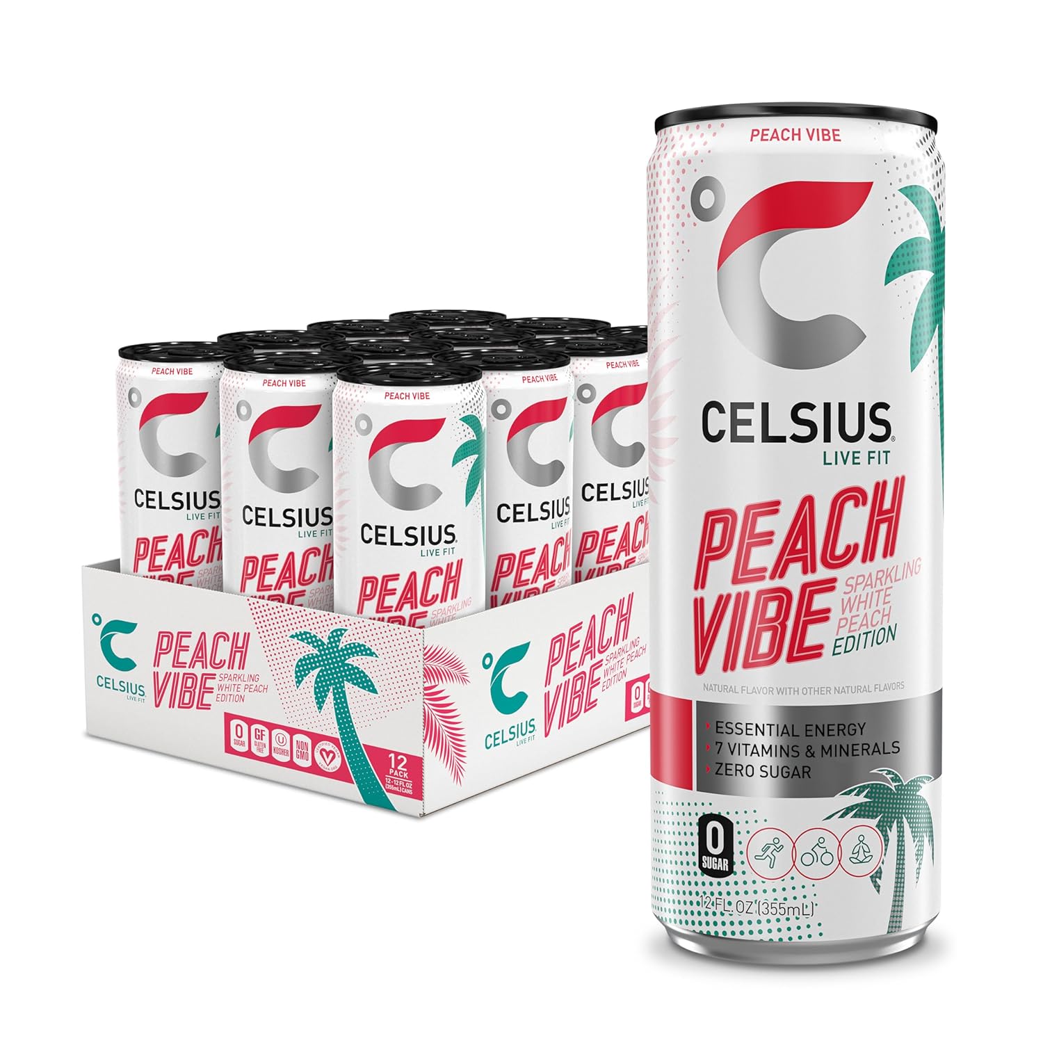 CELSIUS ASTRO VIBE Sparkling Blue Razz, Sugar Free Energy Drink, 12 Fl Oz (Pack of 12) - Image 7